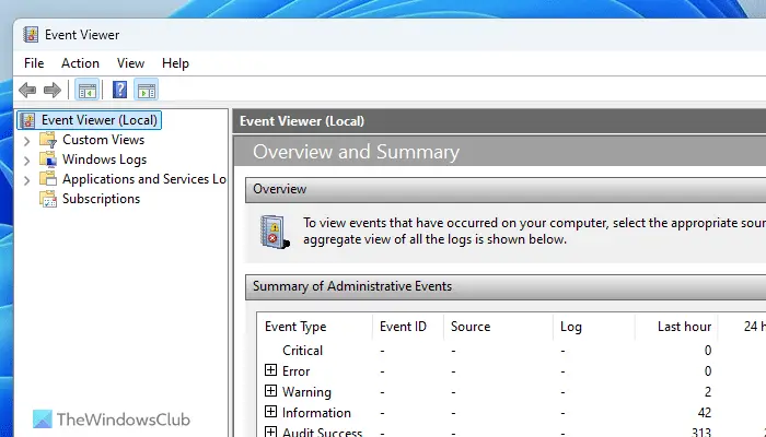 How to use Event Viewer in Windows 11